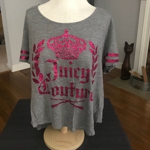 Juicy Couture X large grey and pink glitter shirt
